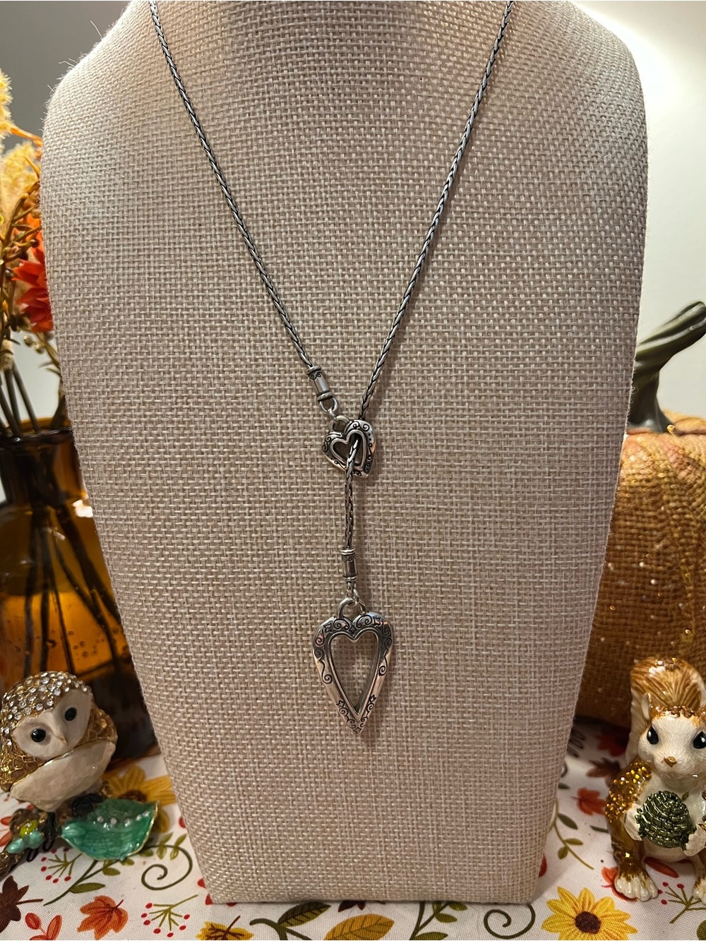 Brighton Silver Heart Lariat Necklace - Silver